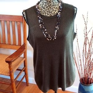 Chico's Ladies Shell Size:2 Color:Greenish Black NWOT
